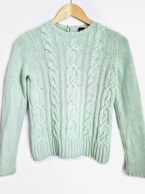 GAP Women’s Mint Green Cable Knit Sweater Size S